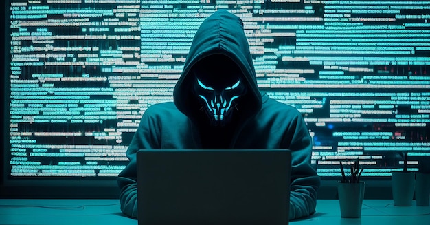 Hacker modernizzato anonimo Concetto di hacking sicurezza informatica criminalità informatica attacco informatico ecc