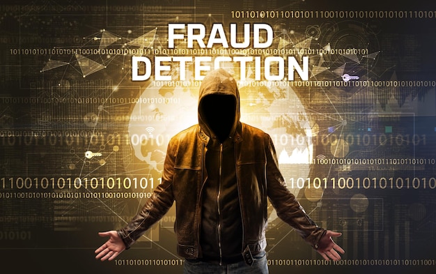 Hacker senza volto al lavoro concetto di sicurezza