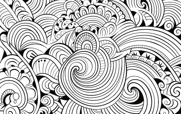 Halaman mewarnai Pola Meditatif Bohemian hitam putih