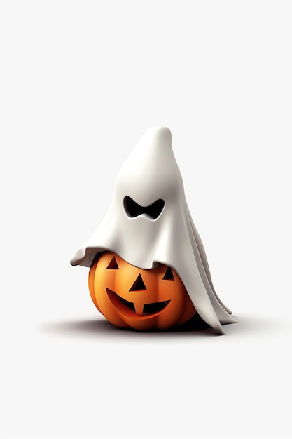 Halloween 3D render character su sfondo bianco Generativa AI