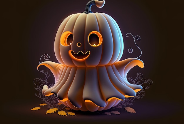 Halloween come idea Con un sorriso l'adorabile fantasma della zucca