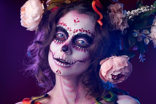 Halloween compone il bellissimo modello del cranio dello zucchero
