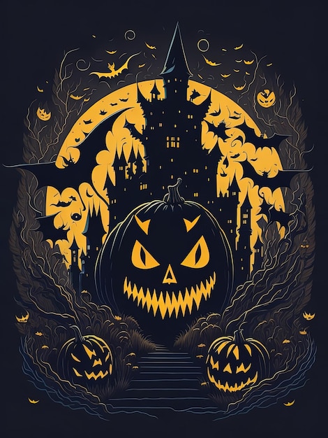 Halloween Enchantment Pumpkin Hoodies Witchy Magic e Batthemed T-shirts