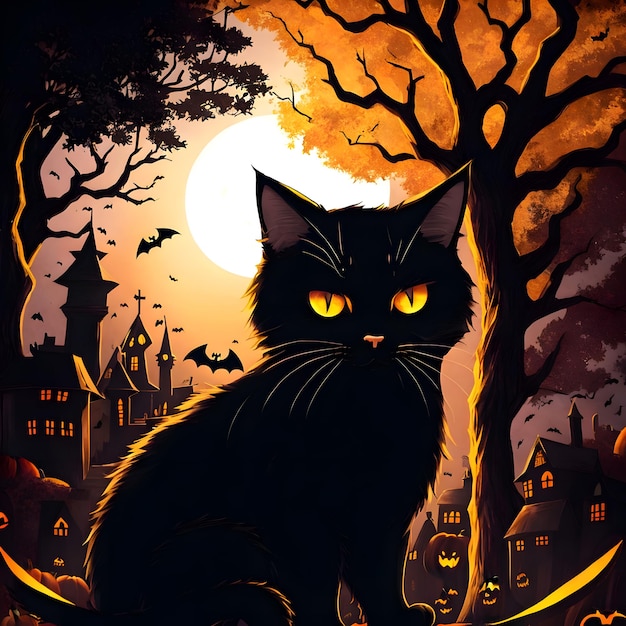 Halloween gatto nero