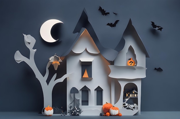 halloween house carta stile artistico ai generato