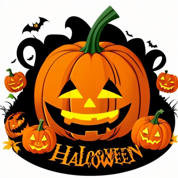 Halloween Pumpkin Png isolato su bianco