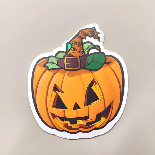 Halloween Pumpkin Sticker Ai Generate