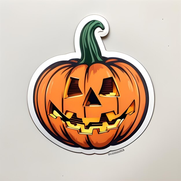 Halloween Pumpkin Sticker Ai Generate