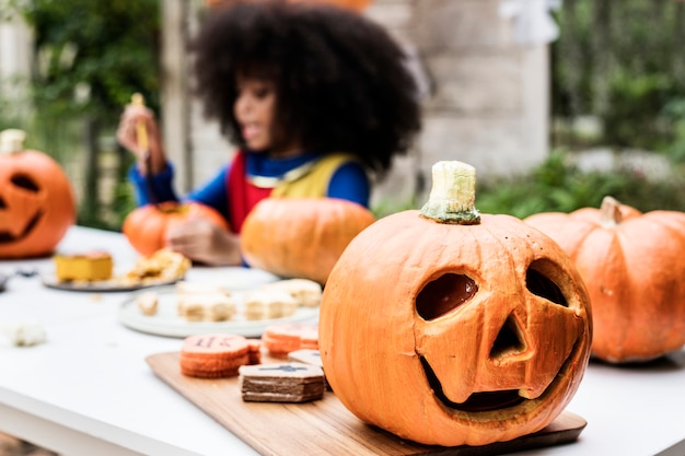 Halloween scolpito zucca jack-o&#39;-lantern