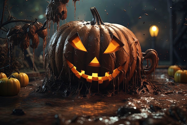 Halloween spaventoso e figo zucca e sfondo di Halloween