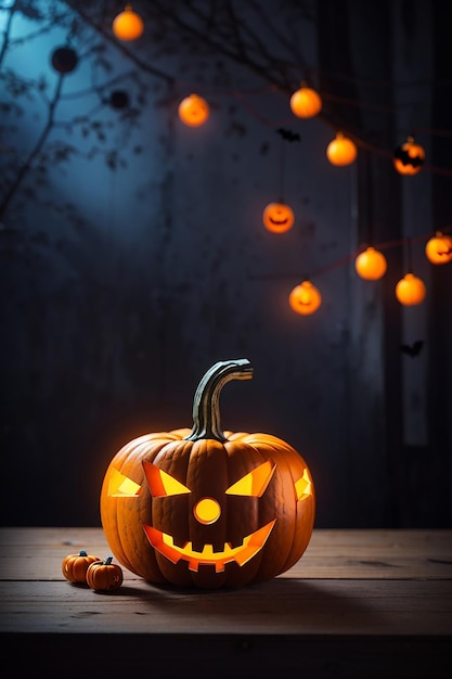 halloween tavolo di legno vuoto sfocato sfondo luminoso