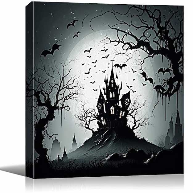 Halloween zucche nel cimitero una foresta inquietante di notte casa infestata da streghe Ai generato
