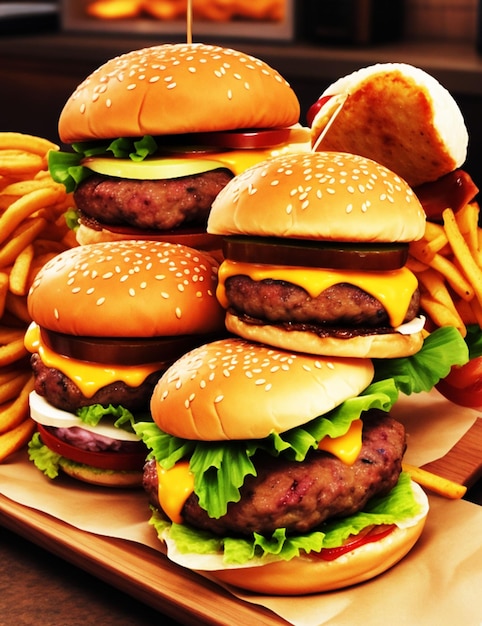 Hamburger carini del fast food