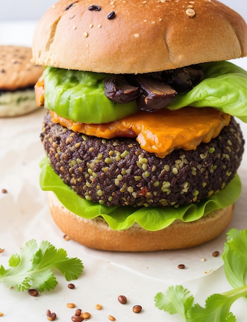 hamburger con insalata di pomodoro e carne