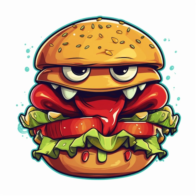 hamburger con logo dei cartoni animati