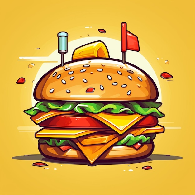 hamburger con logo dei cartoni animati