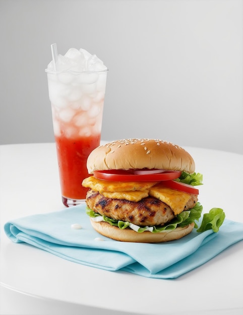 Hamburger con mocktail