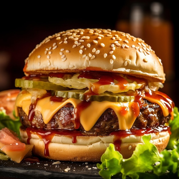 hamburger con patatine fritte