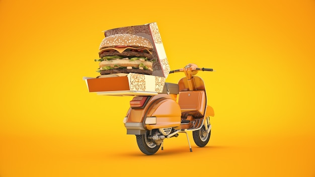 Hamburger consegna 3d rendering