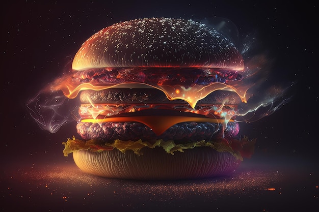 Hamburger creato utilizzando la tecnologia di intelligenza artificiale generativa