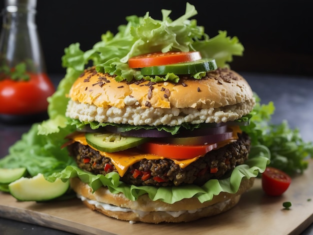 Hamburger di verdure a 3 strati