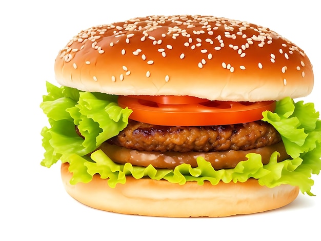 Hamburger gratuito isolato su sfondo bianco hamburger fresco fast food