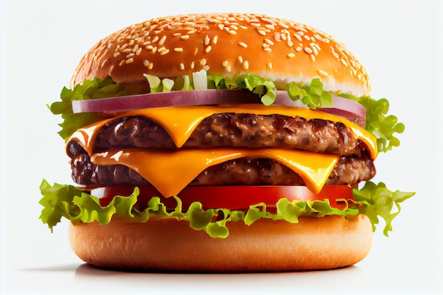 Hamburger illustrato in modo realistico AI generativa