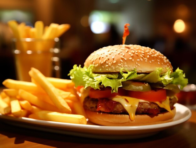 Hamburger in un ristorante