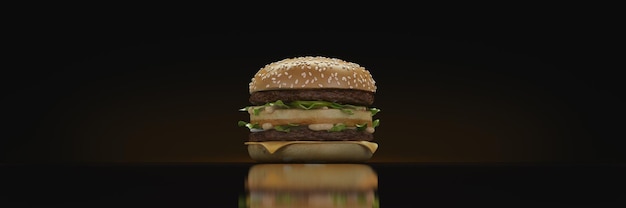 Hamburger. rendering 3D