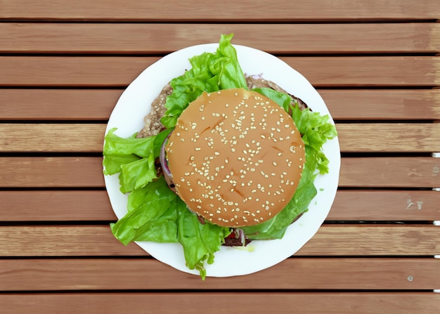 hamburger vegetariano sulla panca