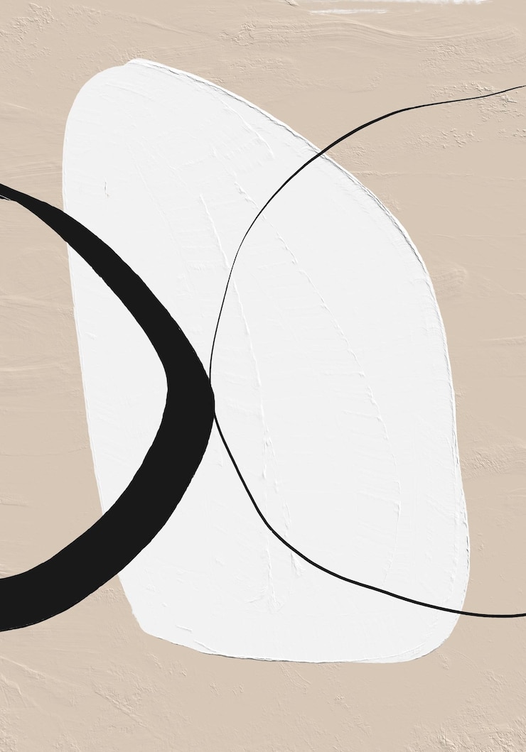 Photo hand painted black and beige abstract modern composition printable canvas art