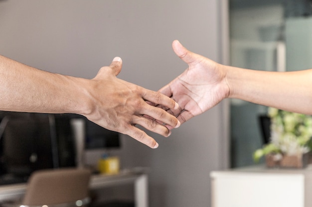 Handshaking di due colleghi di concetto