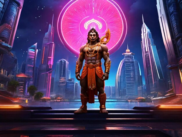 Hanuman jayanti colorato background design di migliore qualità hyper realistico carta da parati immagine ai generato