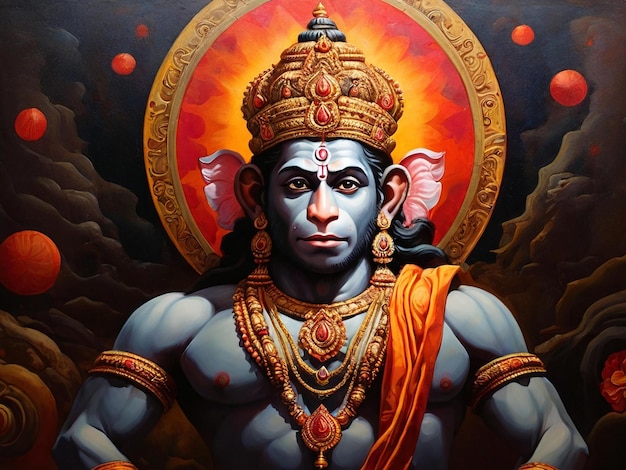 Hanuman jayanti colorato background design di migliore qualità hyper realistico carta da parati immagine ai generato