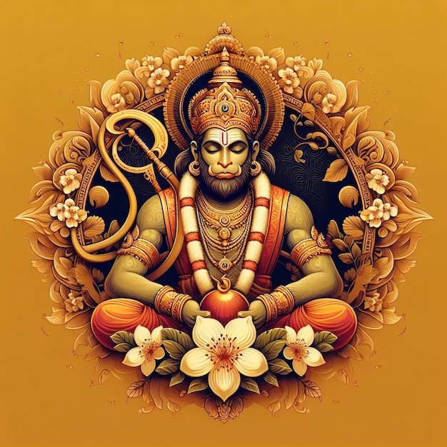 Hanuman Jayanti Immagine di sfondo generata da AI