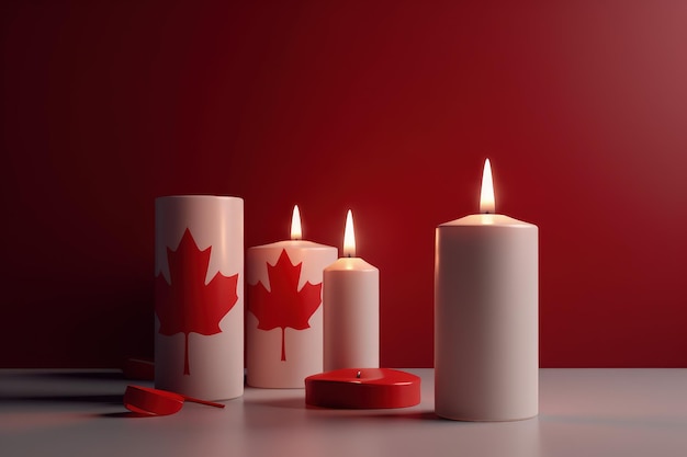 Happy Canada Day Celebrando il compleanno del Canada I canadesi mostrano il loro orgoglio per la loro storia, cultura e risultati Bandiera vacanza foglia d'acero colore rosso AI generativa