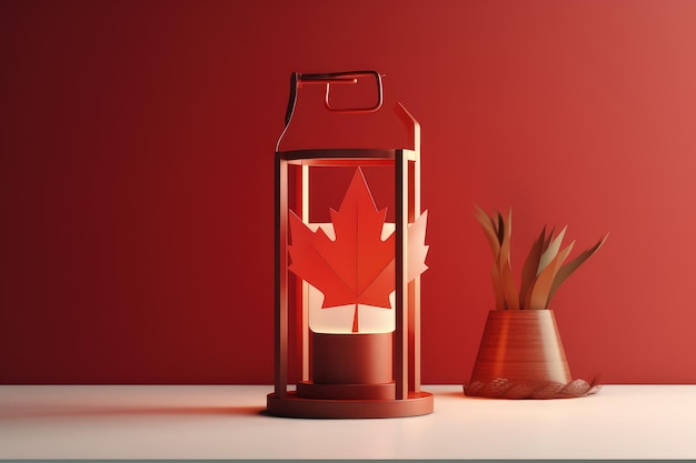 Happy Canada Day Celebrando il compleanno del Canada I canadesi mostrano il loro orgoglio per la loro storia, cultura e risultati Bandiera vacanza foglia d'acero colore rosso AI generativa