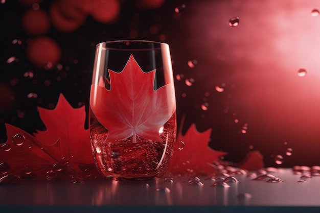 Happy Canada Day Celebrando il compleanno del Canada I canadesi mostrano il loro orgoglio per la loro storia, cultura e risultati Bandiera vacanza foglia d'acero colore rosso AI generativa