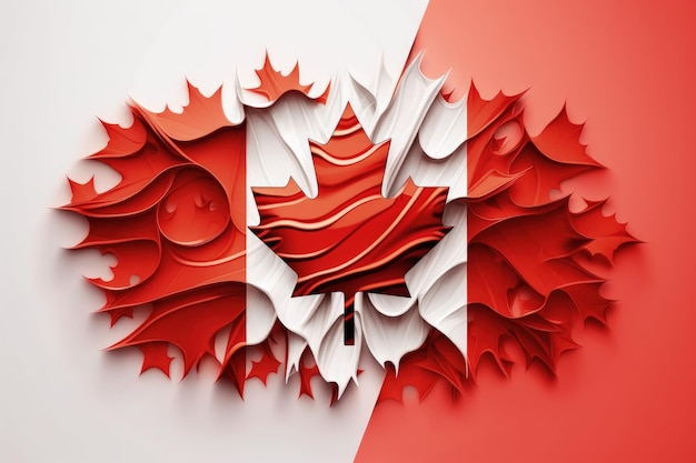 Happy Canada day Dominion Maple leafposter per celebrare la giornata nazionale del Canada1st of July celebrazione sfondo carta patriottismo indipendenza Canada bandiera Canada foglia d'acero rosso