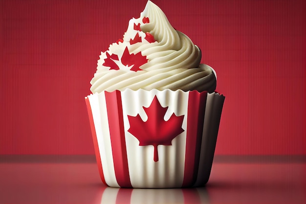 Happy Canada Day Party Cupcakes Generativo Ai