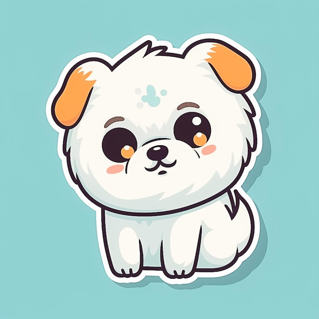 Happy Cartoon Dog in Flat Design con un aspetto carino Ai generato