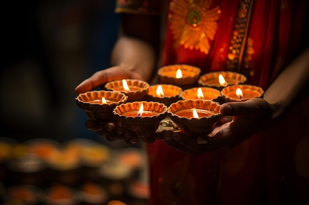 Happy diwali decorative diya sfondo della celebrazione del festival tradizionale