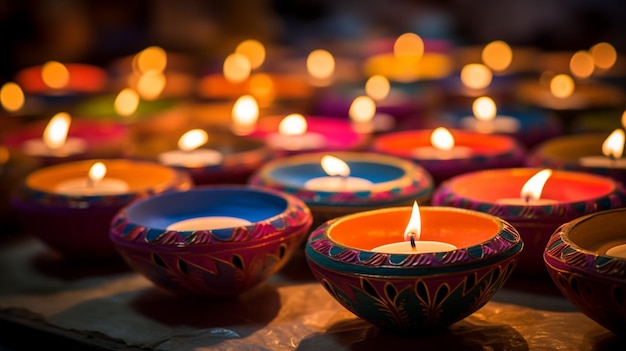 Happy diwali decorative diya sfondo della celebrazione del festival tradizionale