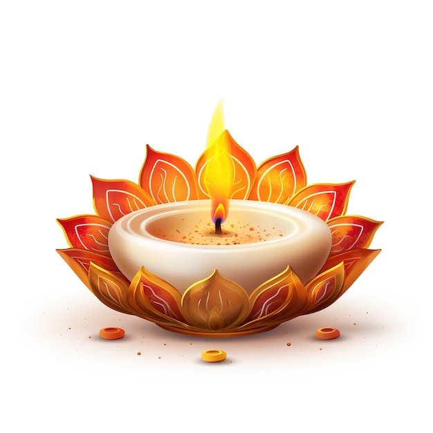 Happy Diwali illustrazione di Burning Diya su Happy Diwali Diwali Celebration Festival delle luci con sfondo