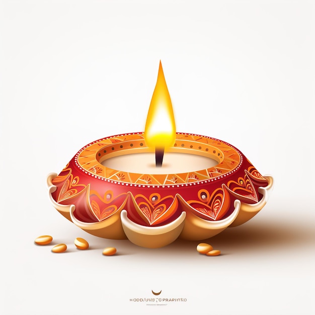 Happy Diwali illustrazione di Burning Diya su Happy Diwali Diwali Celebration Festival delle luci con sfondo