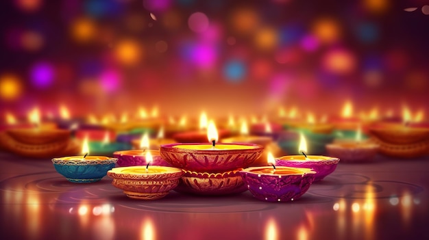 Happy Diwali Un tradizionale festival indiano Diwali festival holiday design Generative Ai