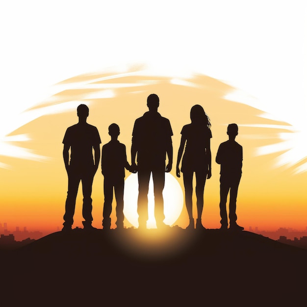 Happy Families Silhouette Sky Adventure e Sunset