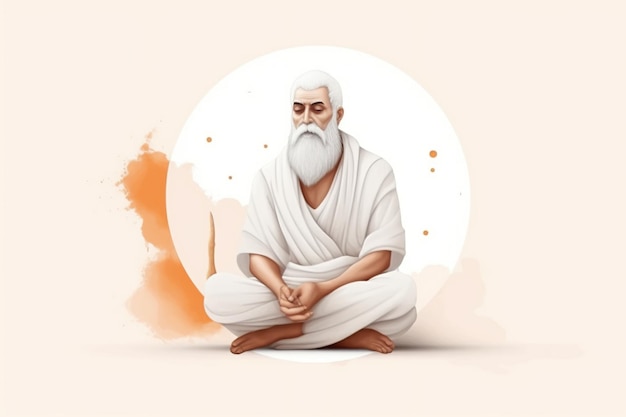 Happy guru purnima Il giorno in cui nacque il primo guru La festa del grande saggio Vyasa Tradizionale celebrazione indù dedicata ai maestri spirituali illuminati IA generativa