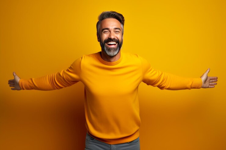 Happy Guy Welcoming Embrace