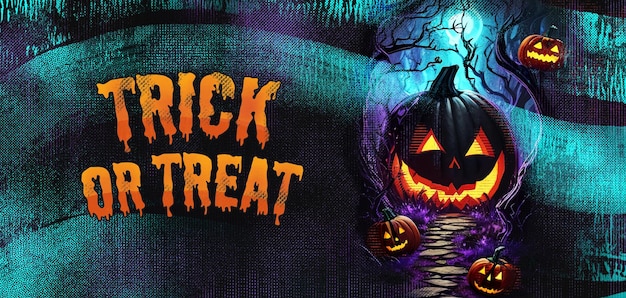 Happy Halloween banner Trick or Treat (Tricco o dolce)